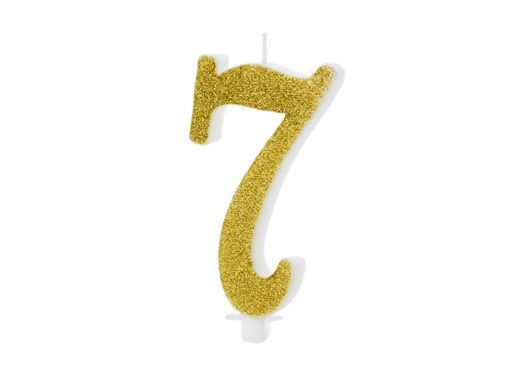 Picture of BIRTHDAY CANDLE GOLD TWIRL NUMBER 7